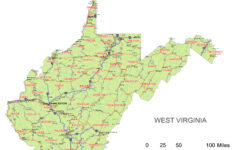 West Virginia State Vector Road Map Lossless Scalable AI PDF Map For