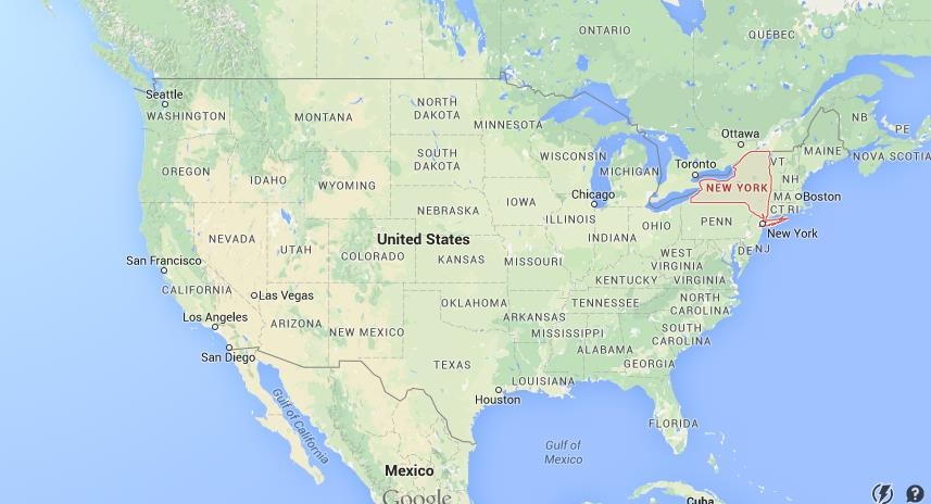 Where Is New York State On Map USA