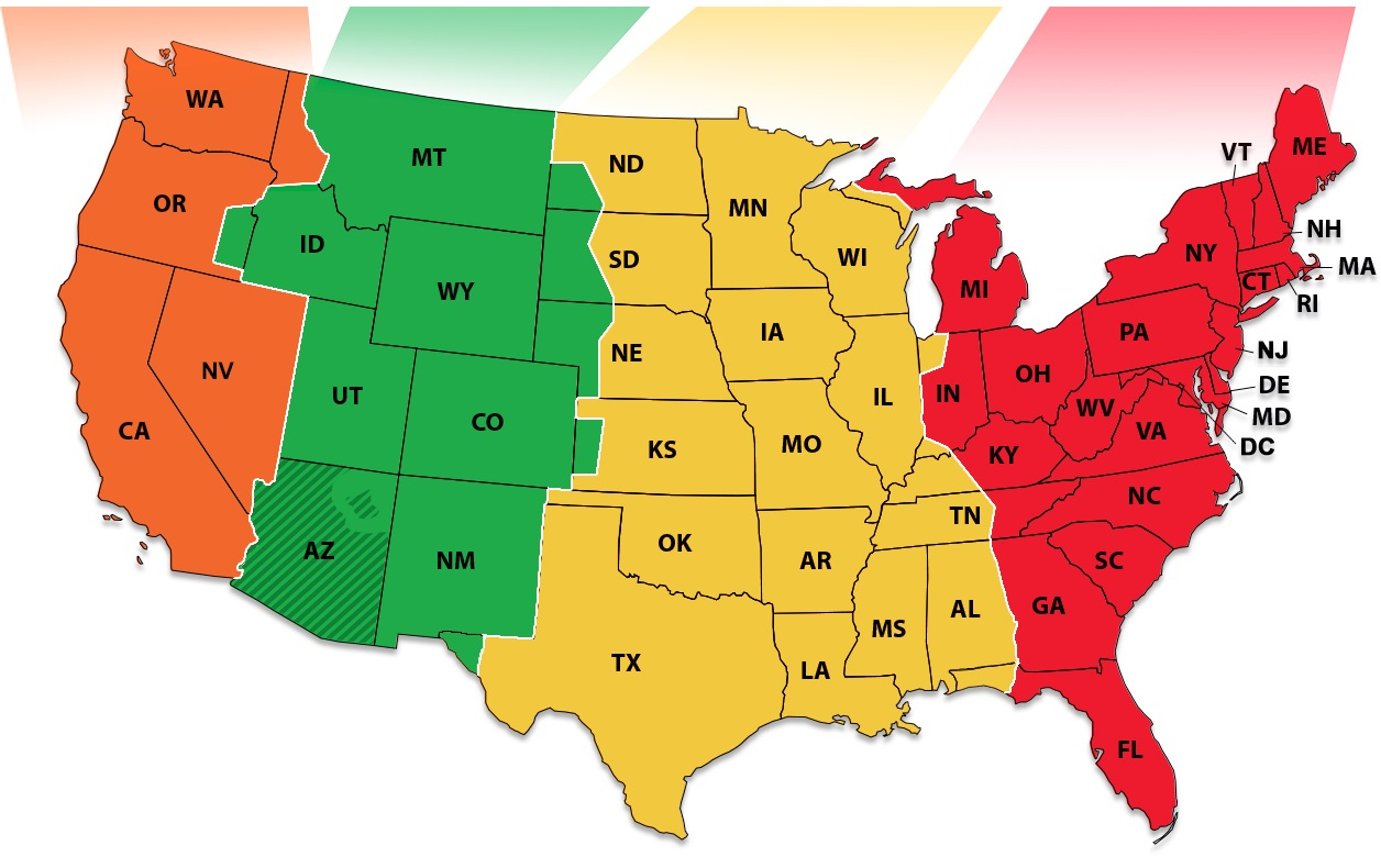 Which Are The US States Divided By Time Zones What US States Have 