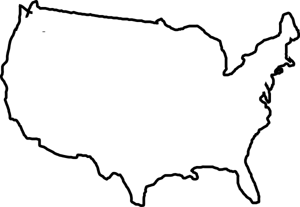 White Map Of USA