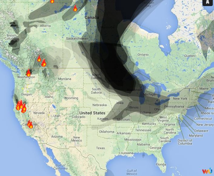 Wildfire Smoke Map August 1 2014 Wildfire Today
