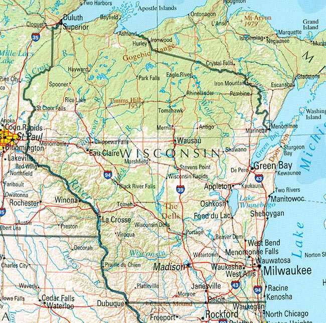 Wisconsin Map USA Doc Press 