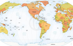World Map North America Centered World USA Centered Wall Map