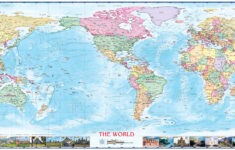 World Political USA Centered Wall Map By Compart Maps