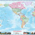 World Political USA Centered Wall Map By Compart Maps