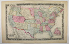 1860 United States Map Original Mitchell Map Of United Etsy