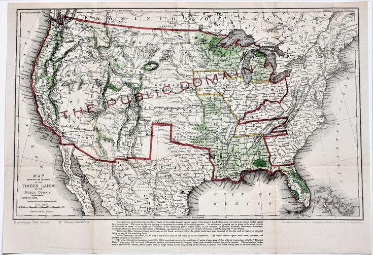 1883 United States Map Public Domain Texas Colorado Montana Florida 