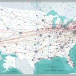 24 X36 Gallery Poster Map Air Traffic Airports United States