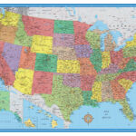 24x36 United States USA Classic Elite Wall Map Mural Poster Walmart