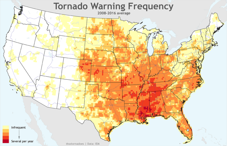 USA Tornado Map