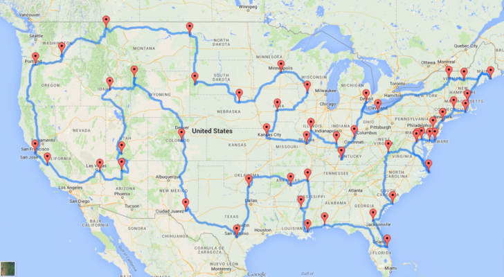 USA Road Trip Map