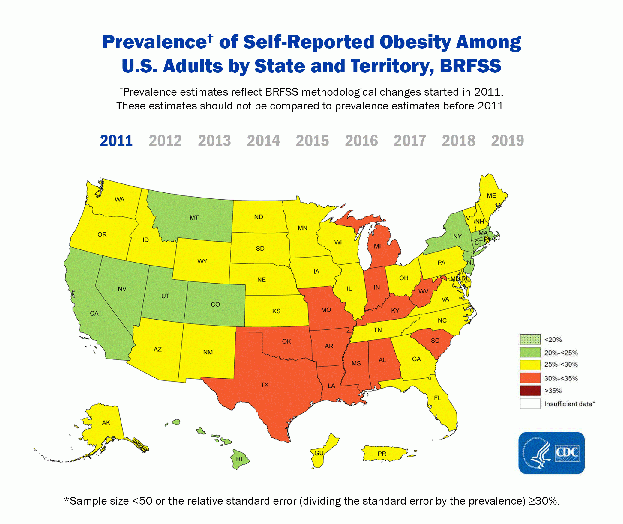 Adult Obesity Prevalence Maps Overweight Obesity CDC