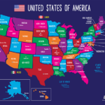 Amazon Safety Magnets Map Of USA States And Capitals Poster