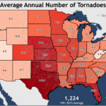Annual And Monthly Tornado Averages For Each State Maps U S Tornadoes