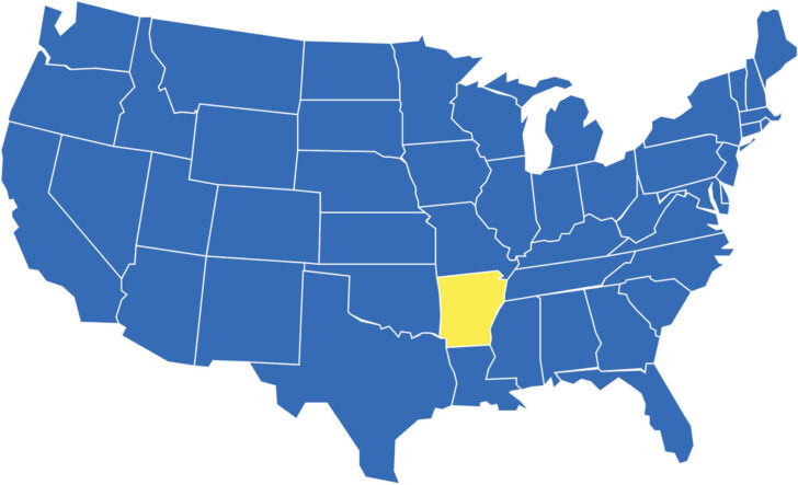 Arkansas On The Map Of USA