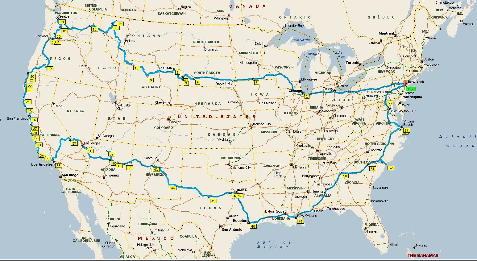 Around The United States Road Trip Map American Road Trip Trip