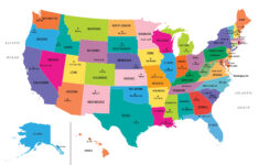 Buy USA Map In Fun Colors Wallpaper Free US Shipping At Happywall