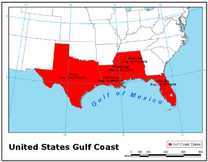 Gulf Coast USA Map