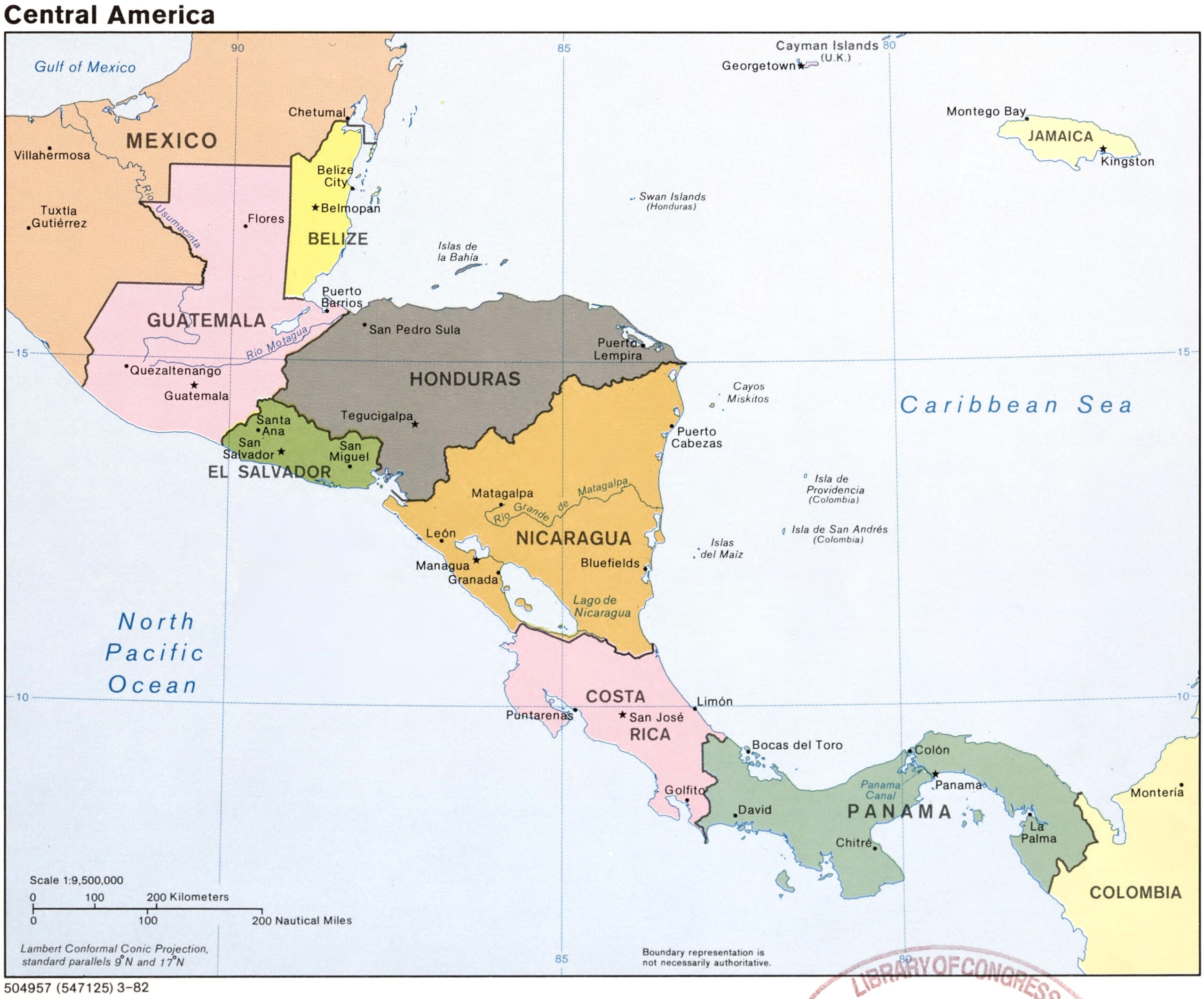 Central America Political Map Full Size Gifex