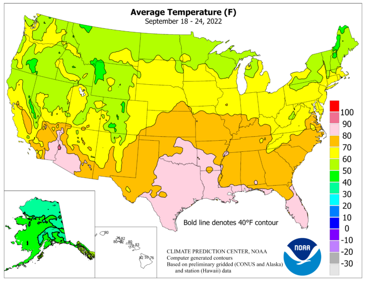 Average Temperature Map USA