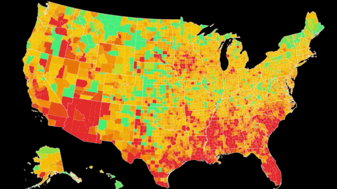 COVID Map Shows Spread Hot Spots In US In 22 Seconds