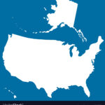 Cutout Silhouette Map Of USA Royalty Free Vector Image