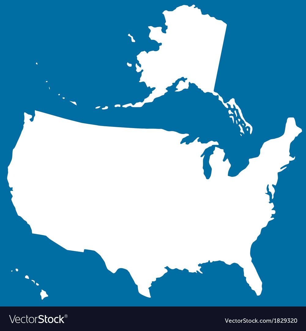 Cutout Silhouette Map Of USA Royalty Free Vector Image