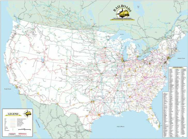 Rail Map Of USA
