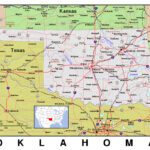 Detailed Map Of Oklahoma State With Relief Vidiani Maps Of All