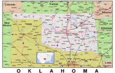 detailed map of oklahoma state with relief vidiani maps of all Detailed Map Of Oklahoma State With Relief Vidiani Maps Of All