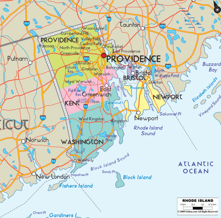 Rhode Island Map USA
