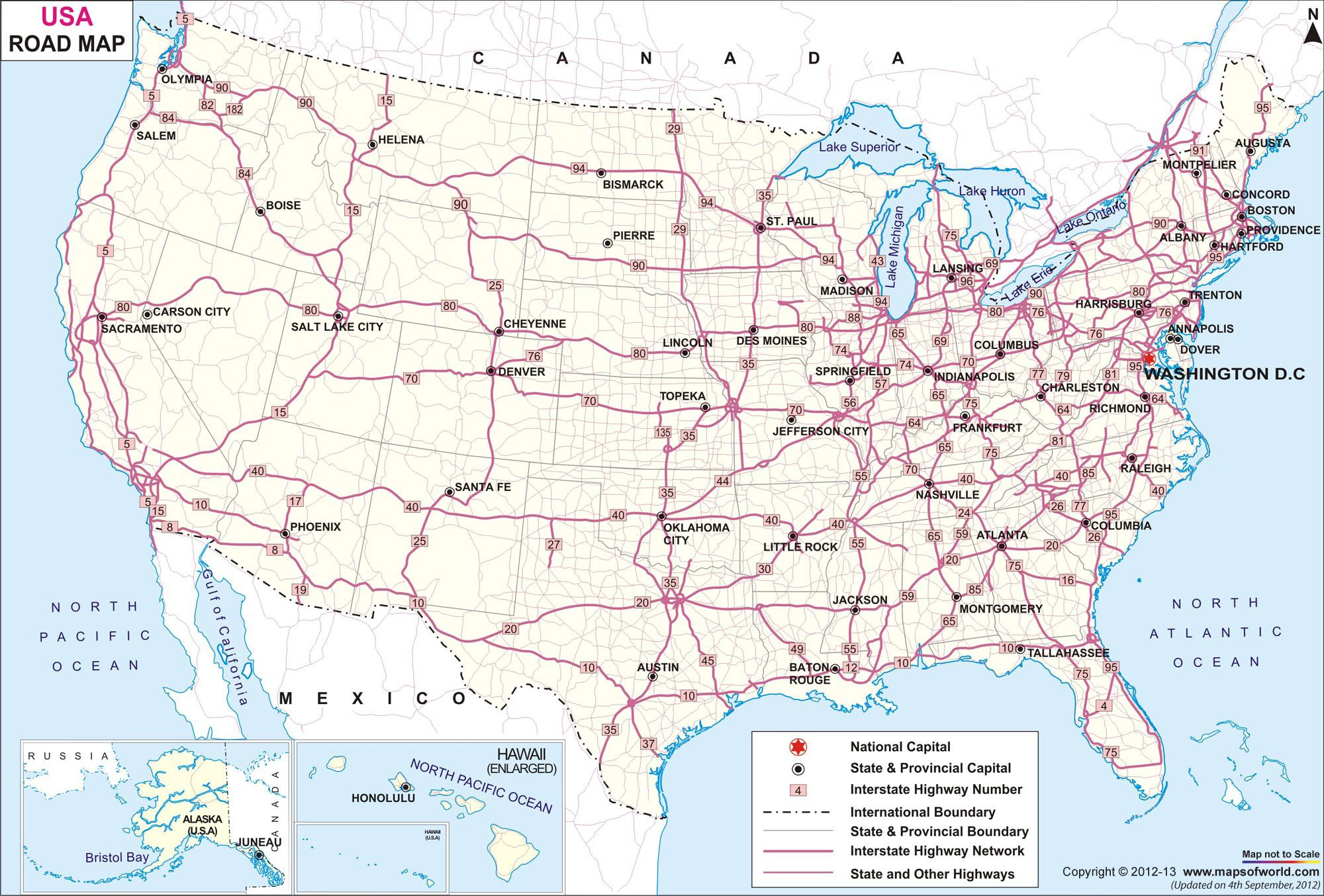 Enlarge USA Road Map Usa Road Map Highway Map Driving Maps