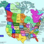 Etymological Map Of North America US Canada North America Map