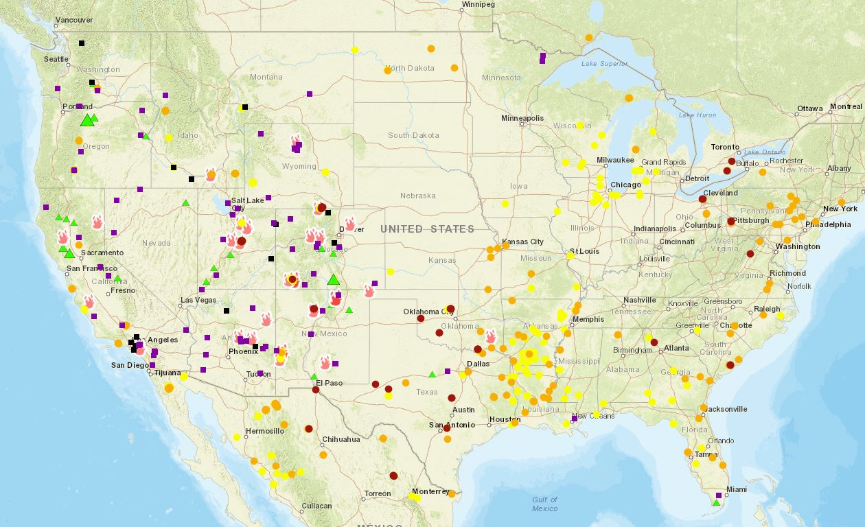 Fires In Usa Map Current Red Tide Florida Map