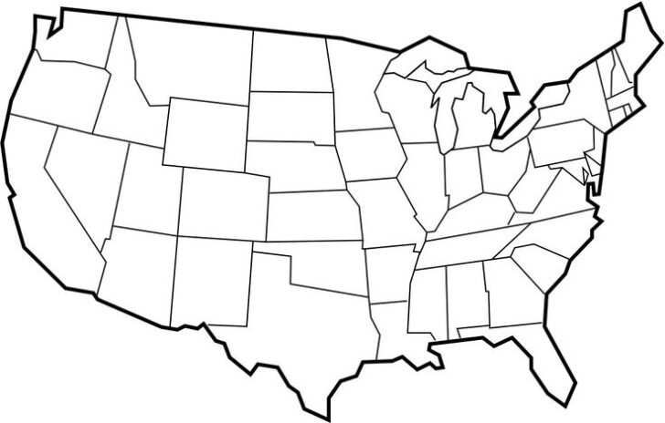 Blank Map Of States Of USA