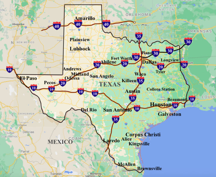 Texas USA Map