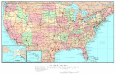 Free Printable Us Highway Map Usa Road Vector For With Random Roads