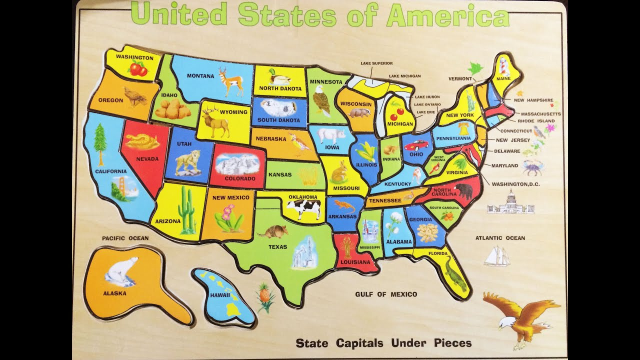 Fun Solving The United States Map Wood Puzzle Melissa Doug USA Map 