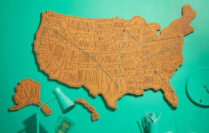 Giant Routed USA Corkboard 54 X 36 Cork Map Cork Board History Wall