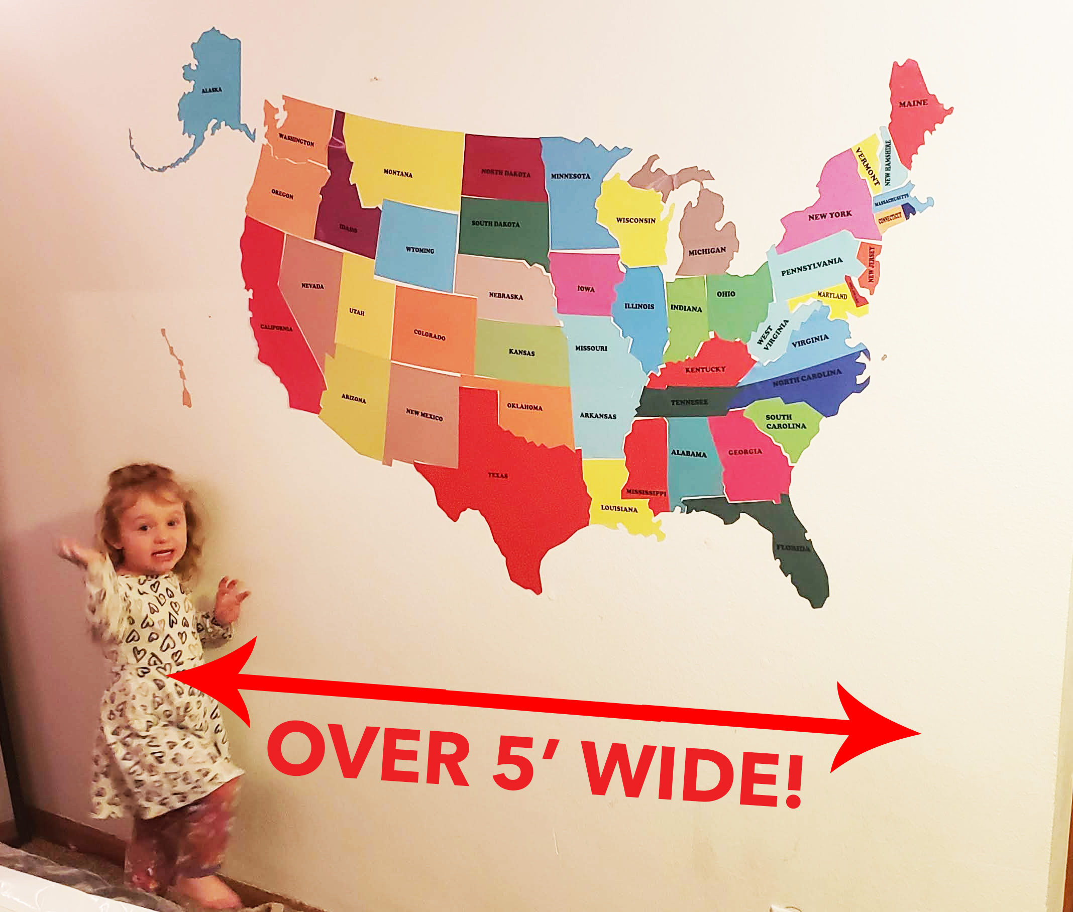 GIANT USA Map Wall Sticker Puzzle Set West Allis Blueprint Supply 