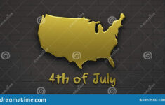 Gold Map United States 3D Render Illustration Stock Illustration