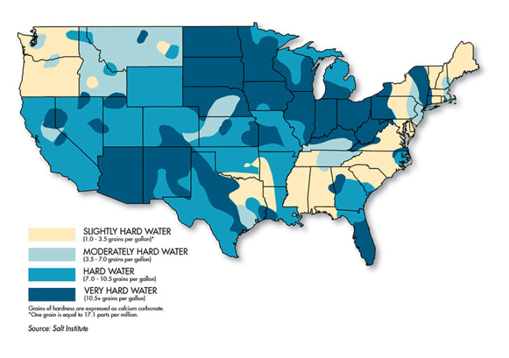 Hard Water Map USA