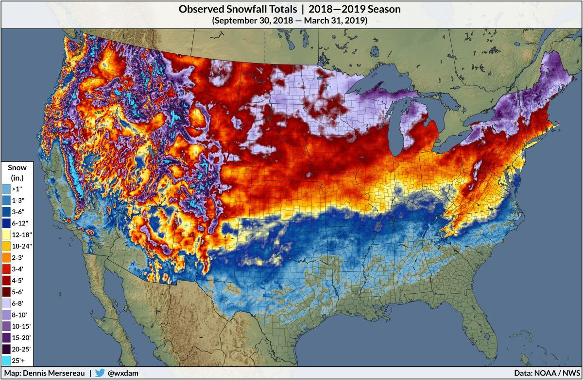 Here s A Look At Seasonal Snowfall Across The United States This Winter 