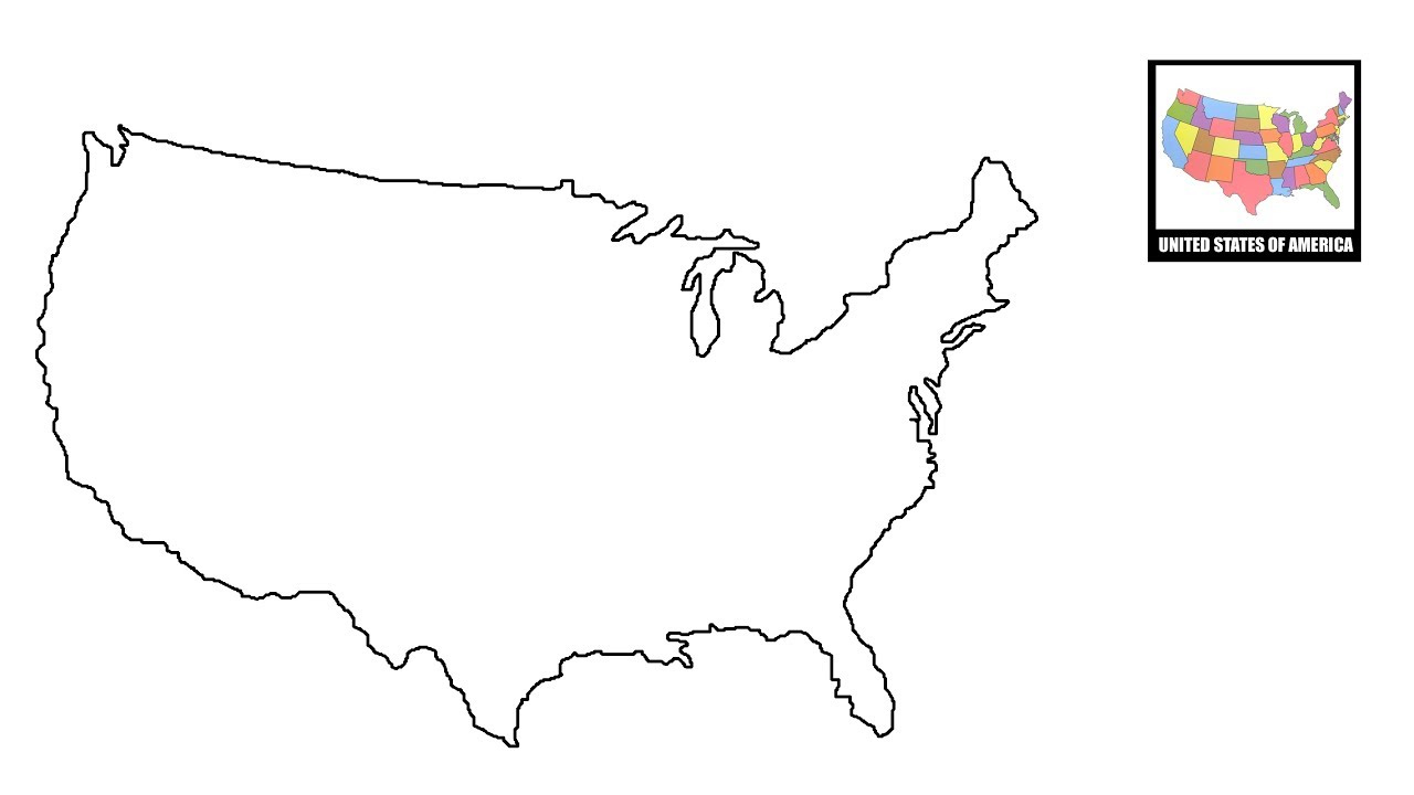 How To Draw Map Of USA United States Map YouTube