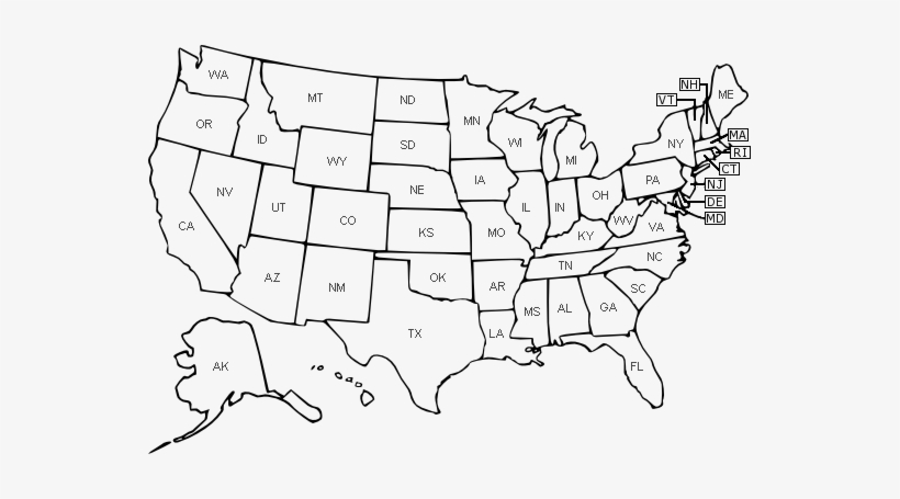 Image Map United States Map Black And White Outline PNG Image 