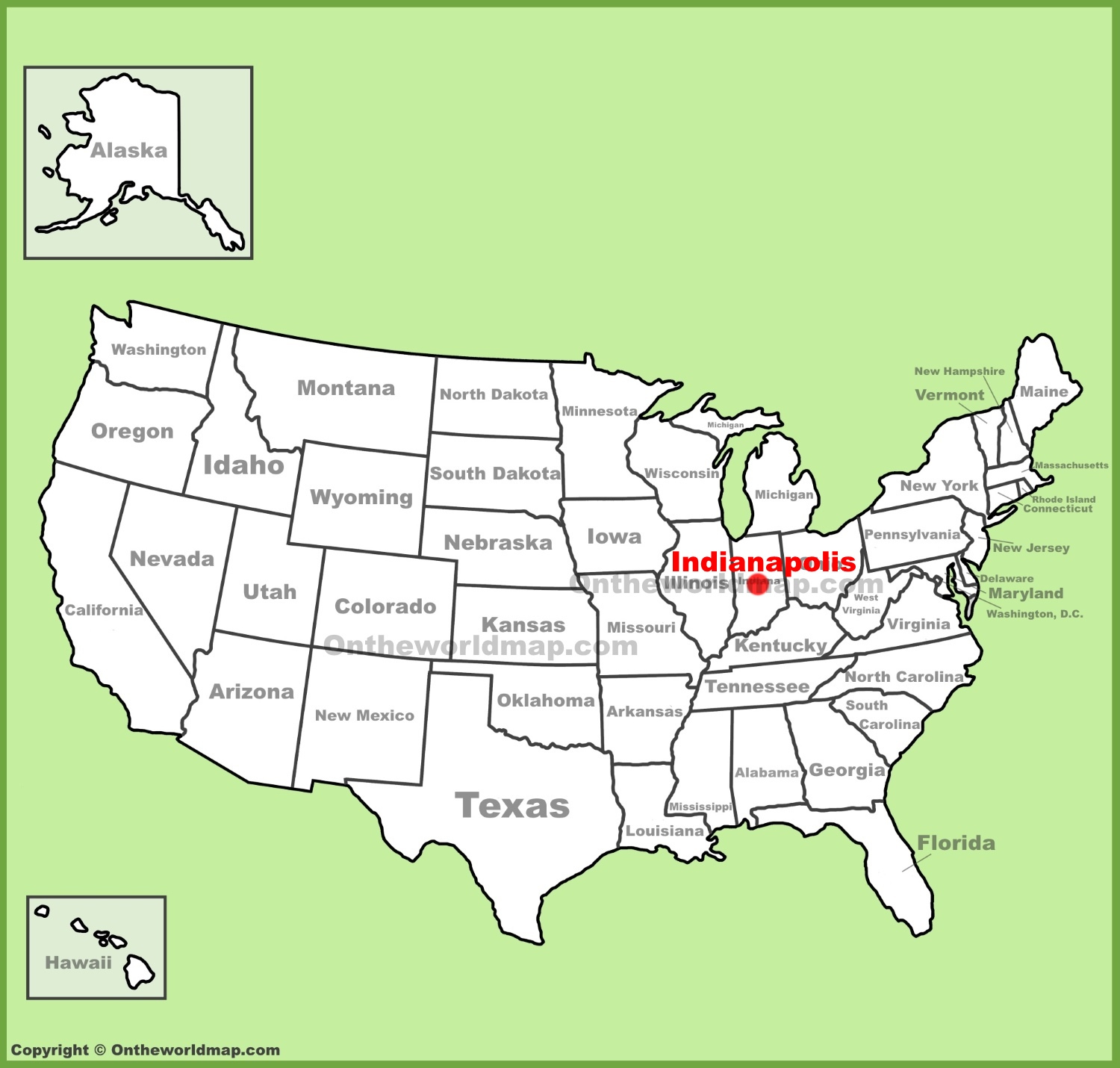 Indianapolis Location On The U S Map