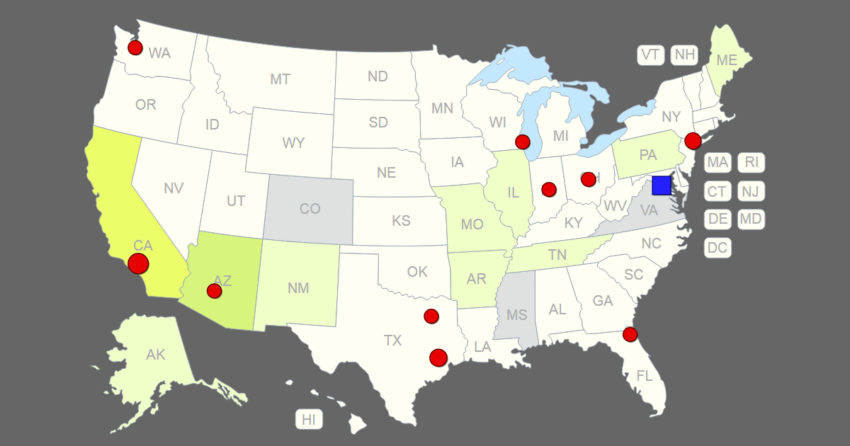 Interactive USA Map Clickable States Cities 