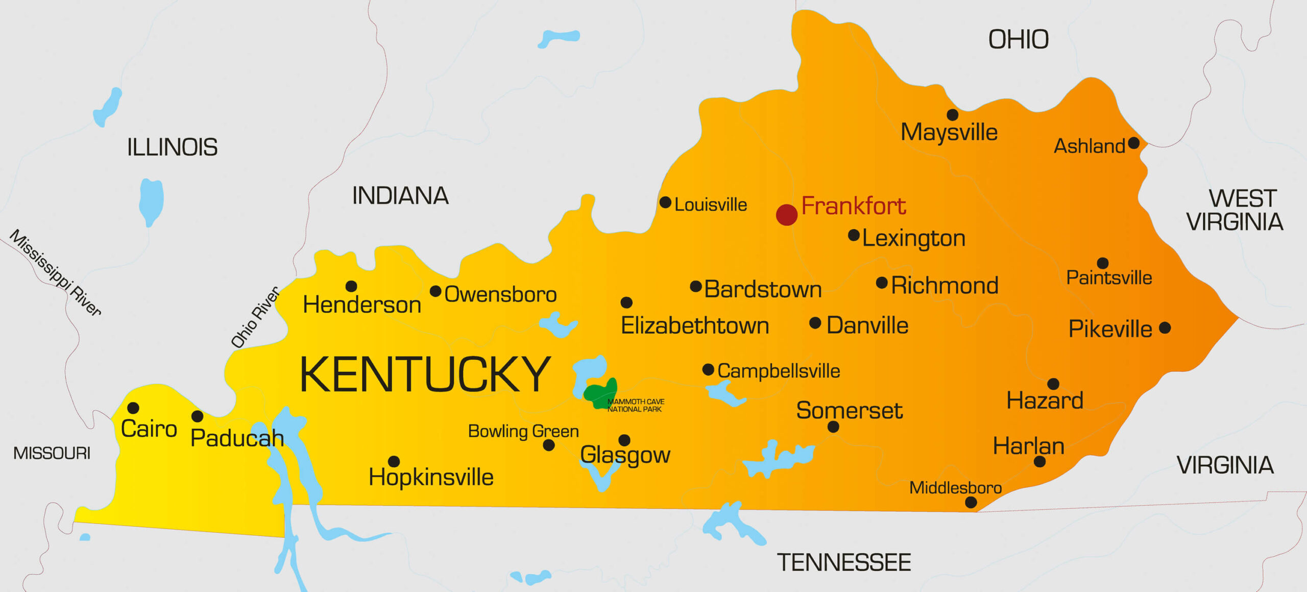 Kentucky Map Guide Of The World