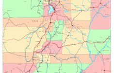 Laminated Map Large Detailed Administrative Map Of Utah State With