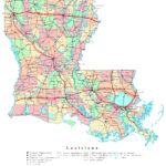 Large Detailed Administrative Map Of Louisiana State With Highways And